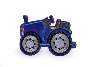 Aufbügler Traktor royalblau 7,5 x 5,5 cm